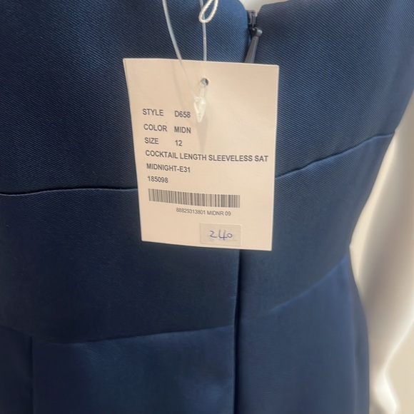 NWT SAMPLE SALE AlfredSung D658 size 12 Midnight Blue Mikado Pristine - Picture 6 of 7